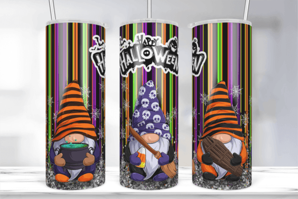 20Oz Halloween Gnome Tumbler Wrap Png