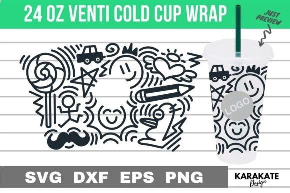 Boy Doodle Venti Cup Wrap
