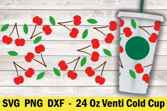 Cherry 24 Oz Cold Cup Wrap