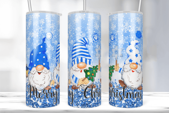 Christmas Gnomes Snowflake Tumbler Wrap