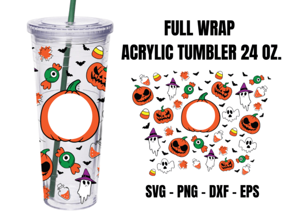 Doodle Halloween Acrylic Cup