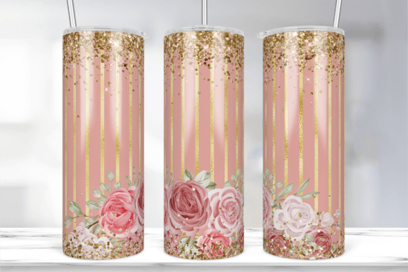 Flower Glitter Tumbler Wrap