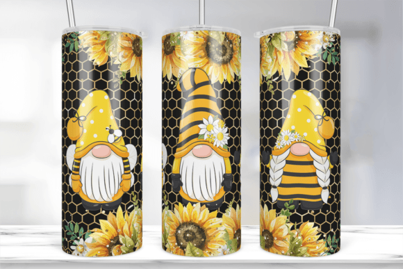 Gnomes and Sunflowers Tumbler Wrap