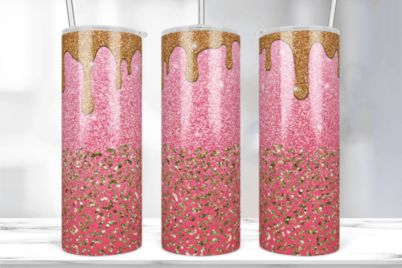 Gold Dripping Leopard Tumbler Wrap