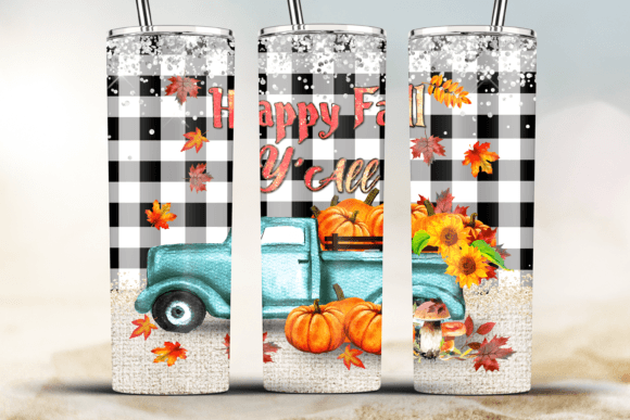 Happy Fall Y all 20oz Skinny Tumbler