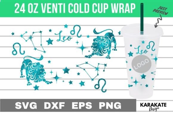 Leo Zodiac 24 Oz Venti Cup Hole Wrap