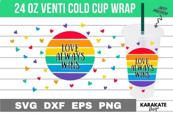 Love Wins Retro 24 Oz Venti Cup Wrap