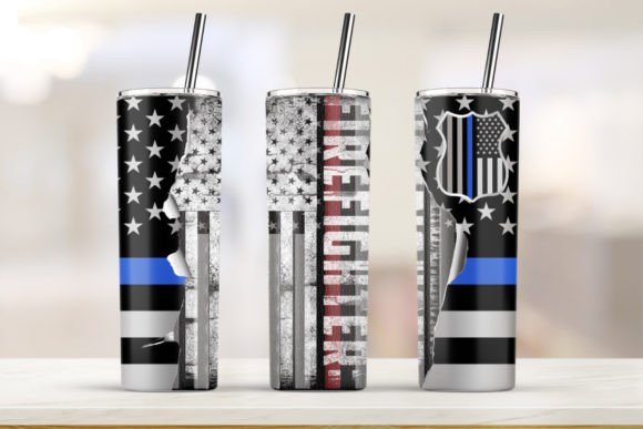Police Firefighter USA 20oz Tumbler
