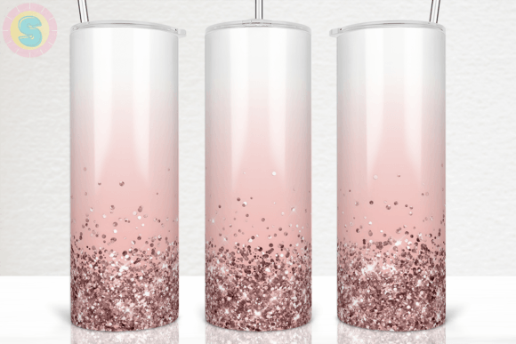 Rose Gold Glitter Tumbler Wrap Design