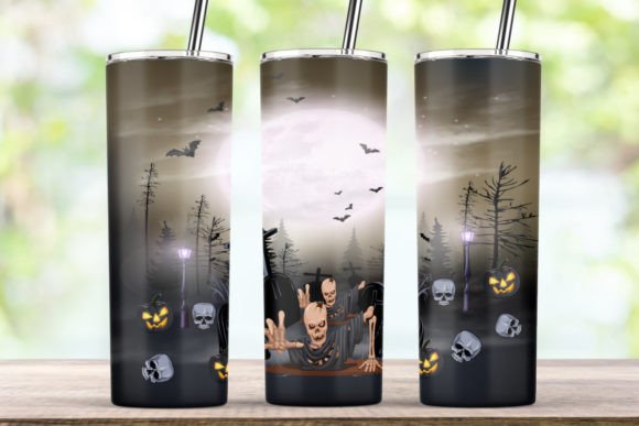 Skeleton Tumbler Halloween Wrap