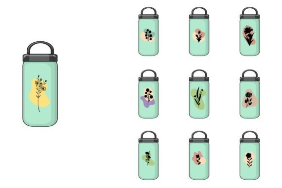 Tumbler Desain Flower Vector